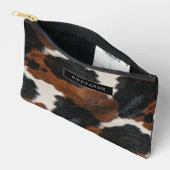 Rustieke Westerne Koeienhuid Patroon met Jouw naam Etui (Open)