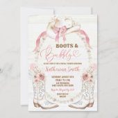 Rustieke Westerne laarzen en Bubbly Vrijgezellenfe Kaart (Voorkant)