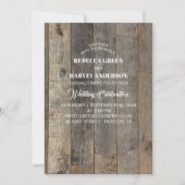 rustieke westerne land houtnerf schuur bruiloft kaart (Voorkant)