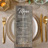 rustieke westerne land houtnerf schuur bruiloft menu