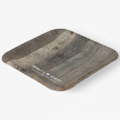 rustieke westerne land houtnerf schuur bruiloft papieren bordje (Gebogen)