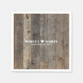 rustieke westerne land houtnerf schuur bruiloft servetten (Voorkant)