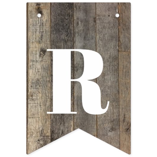 rustieke westerne land houtnerf schuur bruiloft vlaggetjes (Tweede vlag)