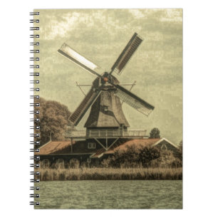 Rustieke westerne landboerderij antiek windmolen notitieboek