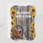 Rustieke westerne landelijke stijl cowboy bruiloft kaart (Achterkant)