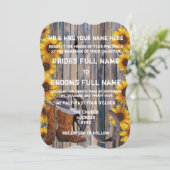 Rustieke westerne landelijke stijl cowboy bruiloft kaart (Staand voorkant)