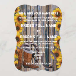 Rustieke westerne landelijke stijl cowboy bruiloft kaart