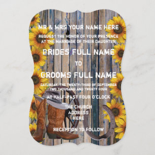 Rustieke westerne landelijke stijl cowboy bruiloft kaart