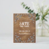 rustieke Westerne Leather Wedding save the date Aankondigingskaart (Staand voorkant)