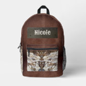 Rustieke Westerne lederen en kant rugzak tas (Voorkant)