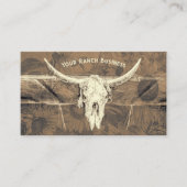 Rustieke Westerne Lichtbruine Zonnebloemen Bull Sk Visitekaartje (Voorkant)