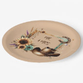 Rustieke Westerne Mr & Mrs Party Borden Papieren Bordje (Gekanteld)