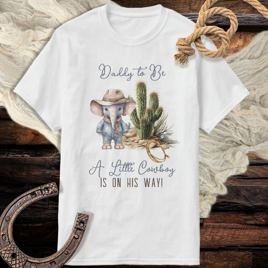 Rustieke Westerne Olifant Cowboy Mama to Be T-shirt