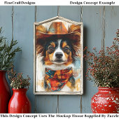 Rustieke Westerne Papillon Dog, Pet DD9 Decoupage Tissuepapier
