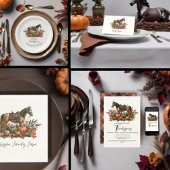 Rustieke Westerne Plezier Paard Thanksgiving Kaart