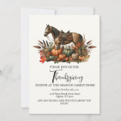 Rustieke Westerne Plezier Paard Thanksgiving Kaart (Voorkant)