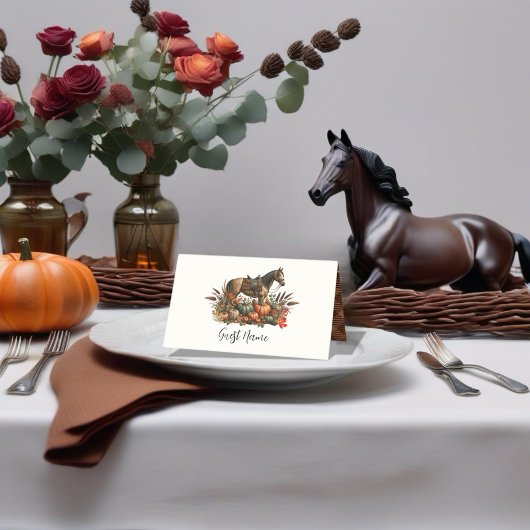 Rustieke Westerne Plezier Paard Thanksgiving Plaatskaartje