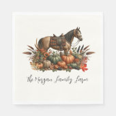 Rustieke Westerne Plezier Paard Thanksgiving Servet (Voorkant)