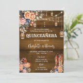 Rustieke Westerne Quinceañera Kaart (Staand voorkant)