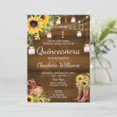 Rustieke Westerne Quinceañera verjaardagsfeestje Kaart (Staand voorkant)