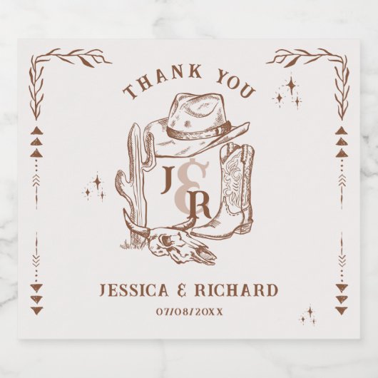 Rustieke Westerne Ranch Boerderij Barn Cowboy Dank Bier Etiket (Enkel label)