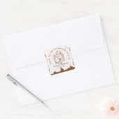 Rustieke Westerne Ranch Boerderij Barn Cowboy Dank Vierkante Sticker (Envelop)