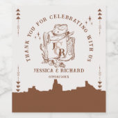 Rustieke Westerne Ranch Boerderij Barn Cowboy Dank Wijn Etiket (Enkel label)