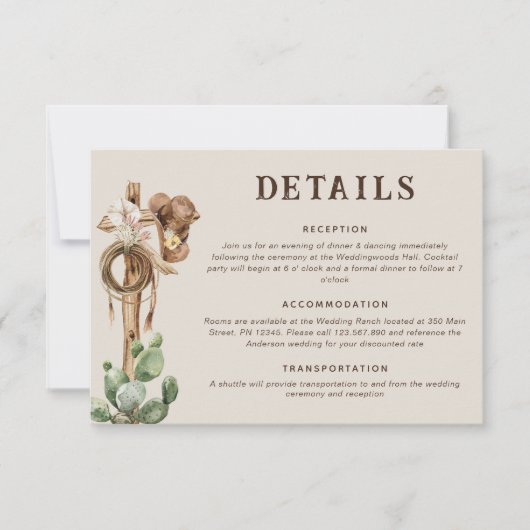 Rustieke Westerne Ranch Bruiloft Details Behuizing (Voorkant)