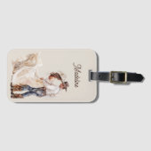 Rustieke Westerne Ranch huwelijkscadeau Bagagelabel (Voorkant (horizontaal))