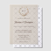 Rustieke Westerne Ranch Monogram Huwelijk Vellum Uitnodigingen (Offset (Uitnodiging))