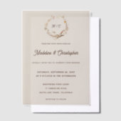 Rustieke Westerne Ranch Monogram Huwelijk Vellum Uitnodigingen (Offset)