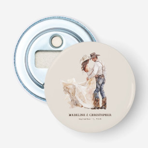Rustieke Westerne Ranch Wedding Button Flesopener