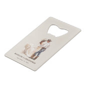 Rustieke Westerne Ranch Wedding Creditkaart Flessenopener (Voorkant Gekanteld)