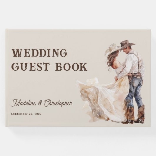 Rustieke Westerne Ranch Wedding Gastenboek (Voorkant)
