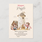 Rustieke Westerne Rodeo Baby shower Diapper Raffle Informatiekaartje (Voorkant)