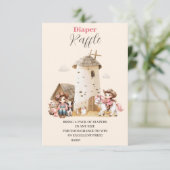 Rustieke Westerne Rodeo Baby shower Diapper Raffle Informatiekaartje (Staand voorkant)