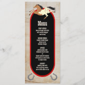 Rustieke westerne rodeo bruiloft Menu (Voorkant)