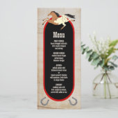 Rustieke westerne rodeo bruiloft Menu (Staand voorkant)