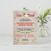 Rustieke Westerne Rodeo Cowboy bruiloft Kaart (Staand voorkant)