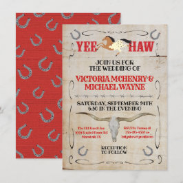 Rustieke Westerne Rodeo Cowboy bruiloft Kaart