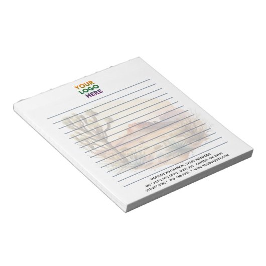 Rustieke Westerne scene Corporate Logo Lined Notitieblok (Schuin)