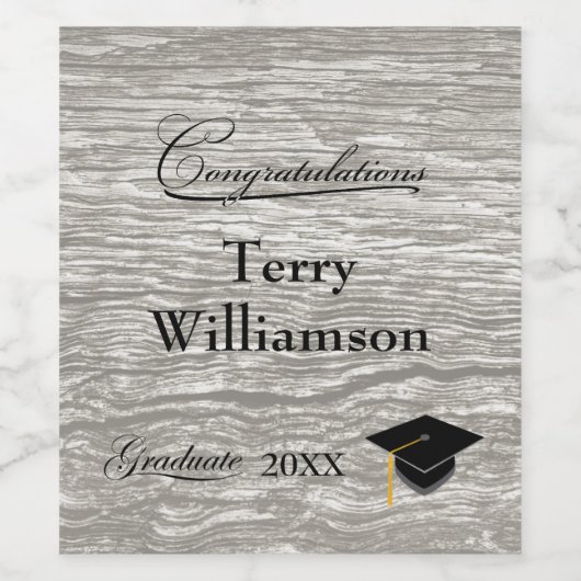 Rustieke Westerne Schuur Board Graduation party Wijn Etiket (Enkel label)