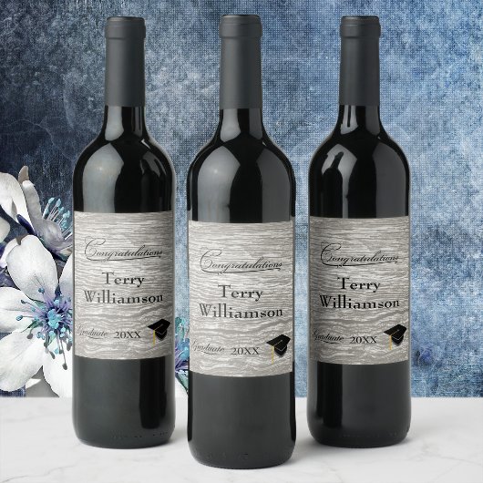 Rustieke Westerne Schuur Board Graduation party Wijn Etiket