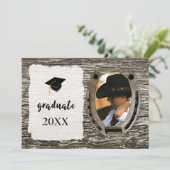 Rustieke Westerne stijl Afstuderen Aankondiging (Staand voorkant)