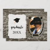 Rustieke Westerne stijl Afstuderen Aankondiging (Voorkant / Achterkant)