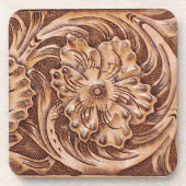 Rustieke Westerne Tooled Leather-look Bier Onderzetter (Voorkant)