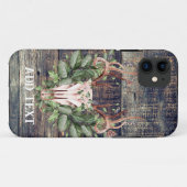 Rustieke Westerne turquoise houten hertenschedel Case-Mate iPhone Case (Achterkant (horizontaal))