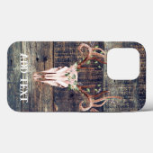 Rustieke Westerne turquoise houten hertenschedel Case-Mate iPhone Case (Achterkant (horizontaal))
