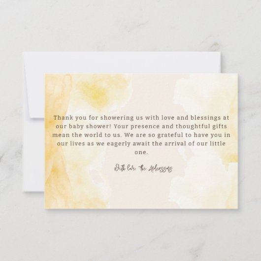 Rustieke Westerne Waterverf Cowboy Baby shower Bedankkaart (Achterkant)