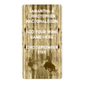 Rustieke westerne wilde west cowboywijn etiket (Voorkant)